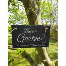 This opens in a new window. Holzschild Turschild Gartenschild Bin Im Garten Kuche Haushalt Ja Yasuragi Handmade Produkte