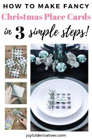 Get my free holiday place card designs (design #165) from my free resource library (get the password to the library in the form at the bottom of this post). Easy Diy Place Cards For Christmas Joyful Derivatives