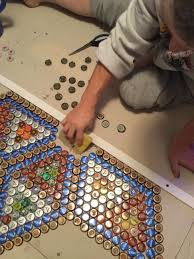Bottle Cap Floor Tile Bottle Cap Table Bottle Cap Projects Bottle Cap Crafts