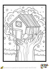 Coloriage Cahier De Vacances Cabane sur un arbre