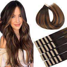 Medium blonde this color is also very similar to light brown, but the difference is that its pigments are lighter yellow. Buy Tape In Hair Extensions Dark Brown Mixed Medium Brown Balayage Color Real Human Hair Extensions Straight Remy Tape In Hair Extensions 14 Inch 20 Pcs 50g Pack Hotbanana Online In Turkey B08d666x3k