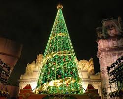 Artificial trees are easy to set up and store when not in use. Outside Christmas Tree With Green Lights For Sale Yandecor