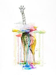 Animal Paintings In Splashes Of Color Giraffe Art Art Watercolor Art