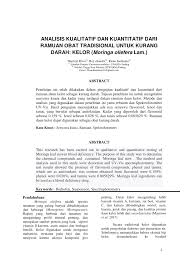 Check spelling or type a new query. Pdf Analisis Kualitatif Dan Kuantitatif Dari Ramuan Obat Tradisional Untuk Kurang Darah Kelor Moringa Oliefera Lam