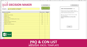 Pros And Cons Chart Template Unique Quick Decision Maker