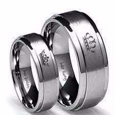 His Queen And Her King Couple Ring Tungsten Ring Set Couples Ring Set Queen Rings