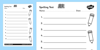 Spelling test template the worksheet doesn't have any correct answers,for you to use whatever words you like and check the student's work. Esl Spelling Test Template Worksheets Teacher Made