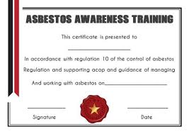 Asbestos Awareness Training Certificate Template Training Certificate Certificate Templates Certificate Of Completion Template