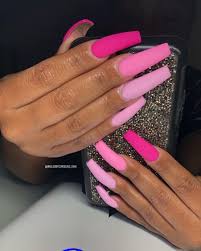 Pin On Nails Multicolored manicure different shades pink nail stock. pin on nails