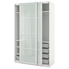 Pax Sekken Wardrobe Combination White Frosted Glass 150x66x236 Cm Ikea Pax Pax Wardrobe Ikea