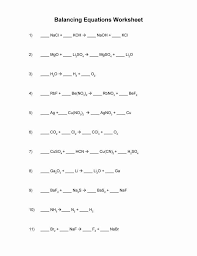 Balance each of the following equations. Balancing Equations Worksheet Answers Key Nidecmege Cute766