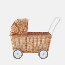Strolley Natural In 2020 Rattan Basket Pram Toys Stroller