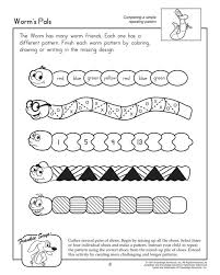 Worm S Pals Printable Pattern Worksheets Pattern Worksheet Pattern Worksheets For Kindergarten Fun Math Worksheets
