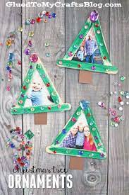 Popsicle Stick Christmas Tree Frame Ornaments Kid Craft Stick Christmas Tree Christmas Ornament Crafts Preschool Christmas Crafts