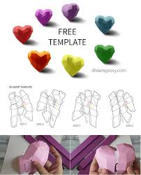 Free Template To Make Paper 3d Heart For Your Valentine Paper Crafts Origami Paper Crafts Diy Paper Crafts