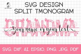 Download Grandma Split Monogram Svg Nana Svg Mo Svg File Free Svg Cut Files