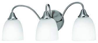 Shop for bathroom nickel vanity lights online at target. Brushed Nickel And Opal Glass Integrated Led 3 Light Vanity Bath Wall Transitional Bathroom Vanity Lighting By Lighting Lighting Lighting Houzz