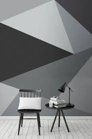 Black And White Geometric Wall Design 12 Awesome Wall Paint Combination For Home Interior Design Teracee Wallpaper Living Room Living Design Wall Paint Designs
