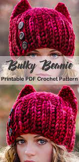 Make A Cute Bulky Cat Hat In 2020 Crochet Hats Yarn Hats Crochet