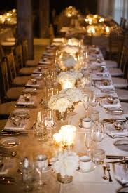 Toronto Wedding At The Fermenting Cellar From Jenn Dave Stark White Floral Arrangements Romantic Table Setting Votive Centerpieces