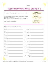 Past Tense Verbs Words Ending In Y Spelling Patterns Verb Words Verb Worksheets Spelling Patterns