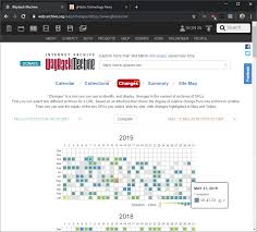 The wayback machine may not always be able to show this because associated media or stylesheets may not have been captured at the time. Internet Archive S Wayback Machine Gets Compare And Collections Features Ghacks Tech News