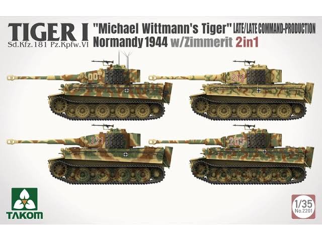 Takom 2201 - Tiger I Late Production w/zimmerit Normandy 1944 Sd.Kfz. 181  Pz.Kpfw. VI Ausf. E "Michael Wittmann's Tiger"(Late/Late Command) TAKOM2201  - Kits Dynamo Models