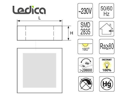 Square • round • decorative. Led Ceiling Light Square 6w Ledica