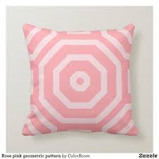 Rose Pink Geometric Pattern Throw Pillow Zazzle Com In 2020 Throw Pillows Pink Pillows Decorative Light Pink Pillows
