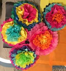 My girlfriend absolutely adored the arrangement they made. Set Of 5 Large Fiesta Flowers Colorful Tissue Paper Flowers Pom Poms Mexican Paper Flowers Mexican Paper Flowers Paper Flowers Diy Tissue Paper Flowers Diy