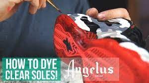 How To Make Sole Dye For Translucent Icey Soles Angelus Dye And Sole Bright Youtube