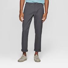 Men S Slim Fit Tech Chino Pants Goodfellow Co Charcoal 34x30 Target