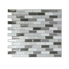 Home Depot Kitchen Backsplash I Think This Would Look Great Since I Want To Do A Black White Grey Kitchen Smart Tiles Self Adhesive Wall Tiles Wall Tiles