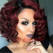 Red haired anime girls are the rarest type of characters. Ombre Black Red Kinky Curly Hair Short Wigs For Women Fahion Sexy Black Girls None Lace Bob Wigs Natural Color Machine Made Wigs In Stock Lace Wigs For Sale Hair Piece From