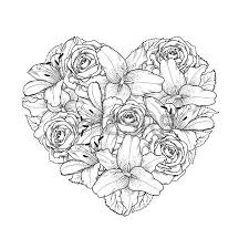 Kids who print and color sheets and pictures, generally acquire and use knowledge more. Beautiful Heart Decorated By Flowers Roses And Lilies Of Black And White Color Symbol Of A Holiday Of A Mandala Coloring Pages Coloring Books Coloring Pages