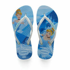 Details About Havaianas Disney Cinderella Flip Flops Kids Girls Castle Princess Blue New Sz 10