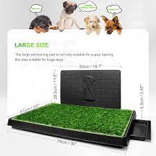 Maybe you would like to learn more about one of these? Buy Hompet Dog Grass Pad With Tray Large Puppy Turf Potty Training Pads With Pee Baffle Artificial Grass Patch For Indoor And Outdoor Use Ideal For Small And Medium Dogs 30 20 Online