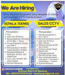 Lowongan kerja security tanpa ijazah di bandung. Lowongan Kerja Kepala Teknisi Sales Cctv Glory Security Equipment Gse Bandung Juli 2019 Info Loker Bandung 2021