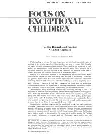 Pdf Spelling Research And Practice A Unified Approach