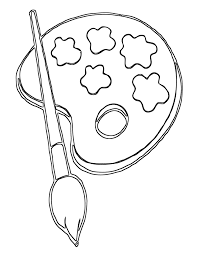 Artist paint brush and palette coloring page. Amazonska Dzhungla Petel Pogledni Vtre Paint Brush Coloring Page Ajourneywithme Com
