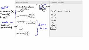 Ib Physics Sl Review Data Booklet Option E Astrophysics Youtube
