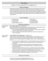 The chronological resume first is the most commonly used. Criminal Investigator Resume Example