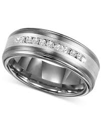 Men S Diamond Wedding Band In Tungsten Carbide 1 4 Ct T W Mens Diamond Wedding Bands Diamond Wedding Bands Mens Wedding Rings