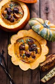 Chipotle Pumpkin Soup With Crispy Chorizo Glazed Apples Recipe With Images Pumpkin Recipes Pumpkin Soup Food