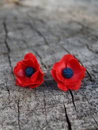 Red Poppy Poppy Stud Earrings Little Earrings Cold Porcelain Earrings Little Red Flowers Earrings In 2021 Porcelain Earrings Red Earrings Polymer Clay Jewelry