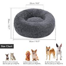 Shopping for a dog bed? Neekor Cat Dog Beds Soft Plush Donut Pet Bedding Winter Warm Sleeping Round Fluffy Pet Calming Bed Cuddler For Puppy Dogs Cats Size Small Medium Large Dark Grey Large Pricepulse