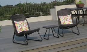Keter Rio Brown 3 Piece All Weather Patio Seating Set 212867 The Home Depot Patio Seating Sets Patio Seating Conversation Set Patio