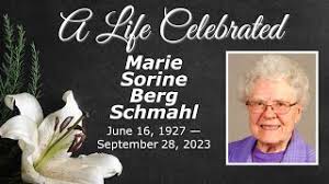 Marie Sorine Berg Schmahl Obituary September 28, 2023