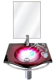 Check spelling or type a new query. Riya Enterprises Flower Design Glass Wash Basin With Simple Mirror Multicolour Standard Size Amazon In Home Improvement