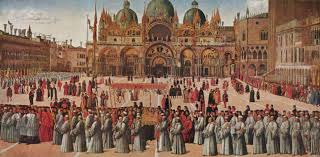 File Gentile Bellini Procession In St Mark S Square Galleria Venedik Ronesans Sanat Tarihi